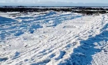 Frío extremo: Bajas temperaturas congelan mar en Tierra del Fuego