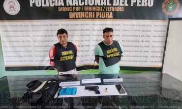 Piura: sujetos fueron intervenidos al interior de una cantina portando un arma de fuego