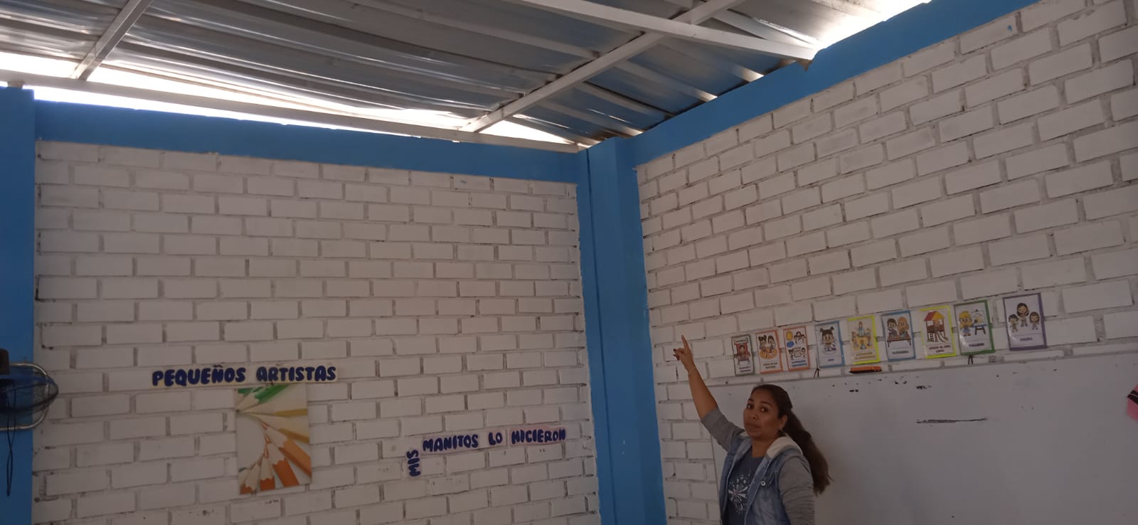 Maquinaria pesada ocasiona daños en un colegio inicial de Las Palmeras