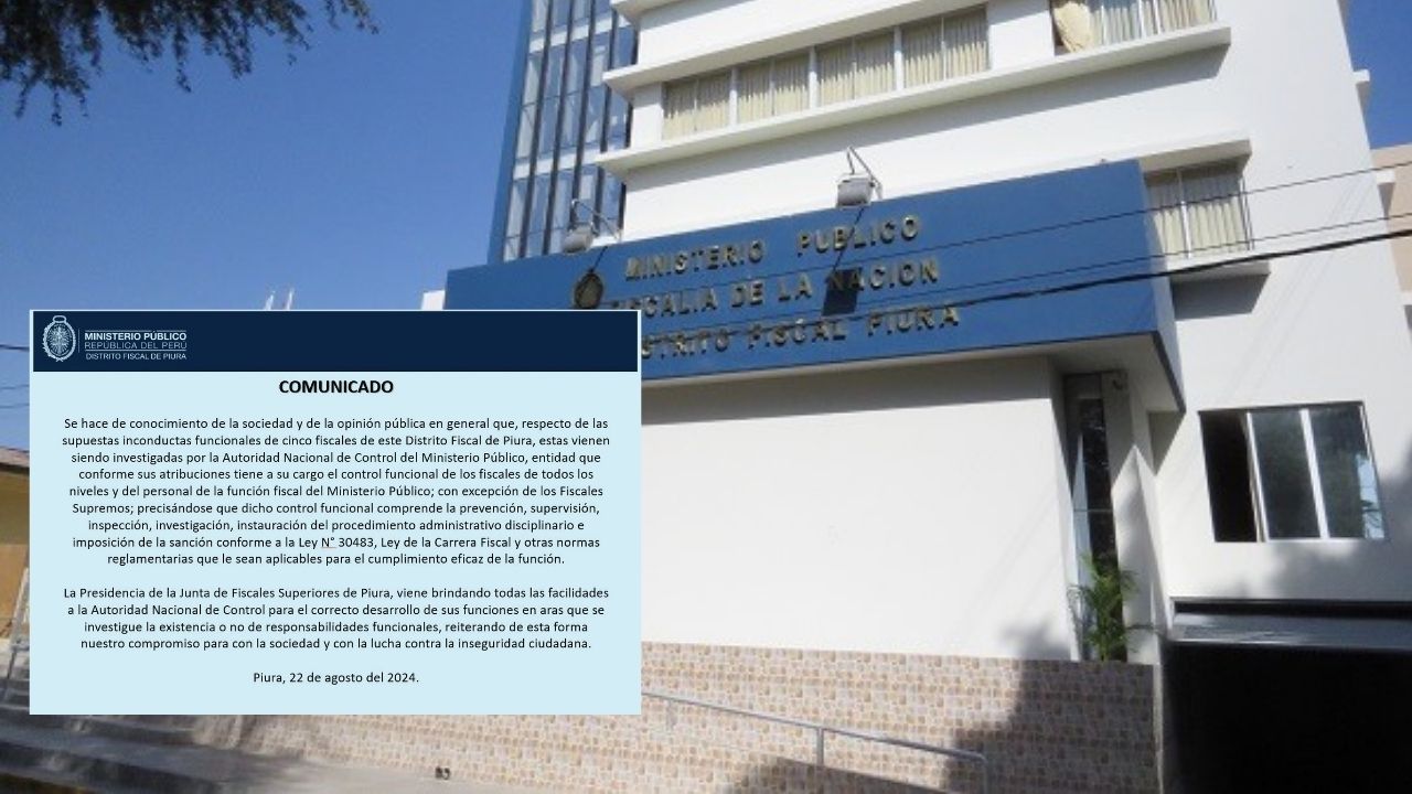 Autoridad Nacional de Control investiga a cinco fiscales de Piura