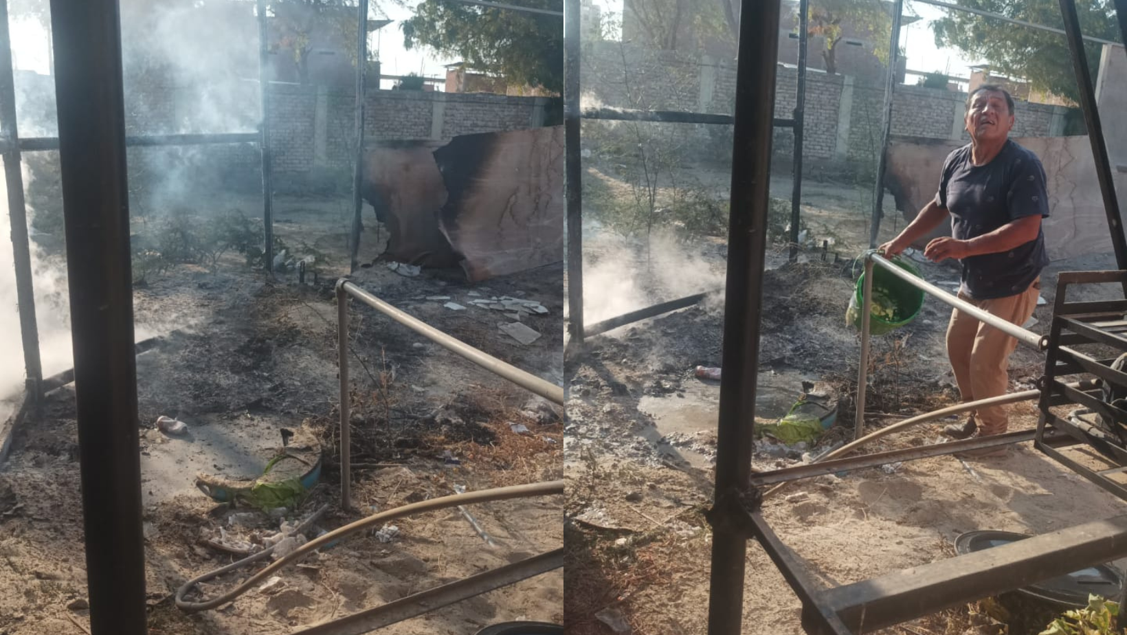 Incendio en el colegio provisional de la ex 33 de Castilla