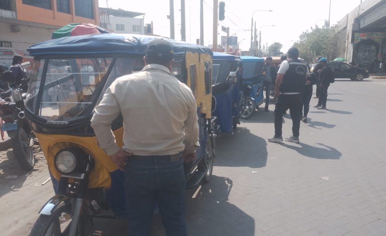 Operativos contra el transporte informal en Piura deja 24 mototaxis y cuatro autos sancionados