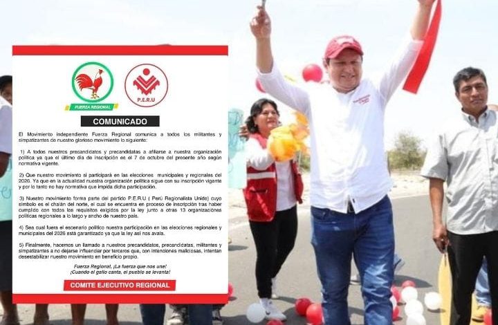 Piura: Fuerza Regional confirma su participación en las próximas elecciones