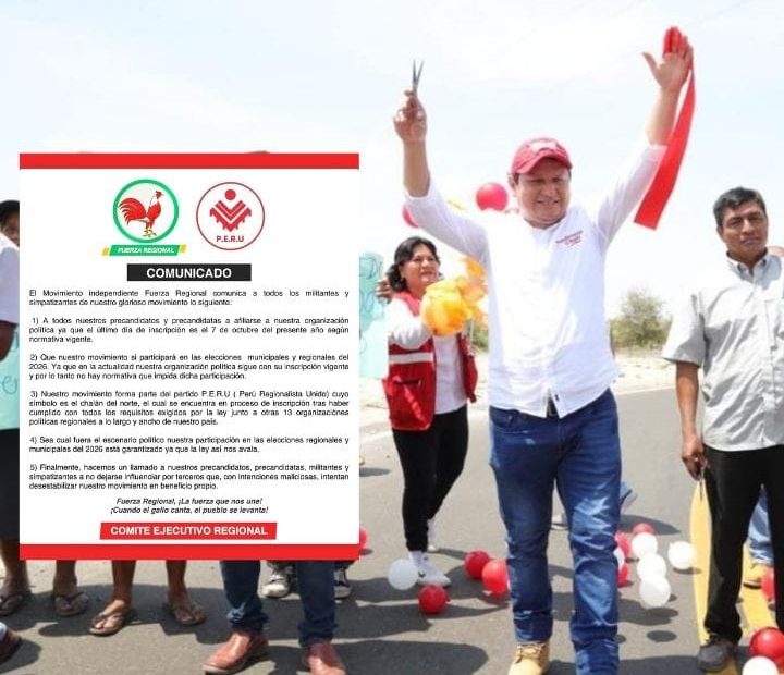 Piura: Fuerza Regional confirma su participación en las próximas elecciones