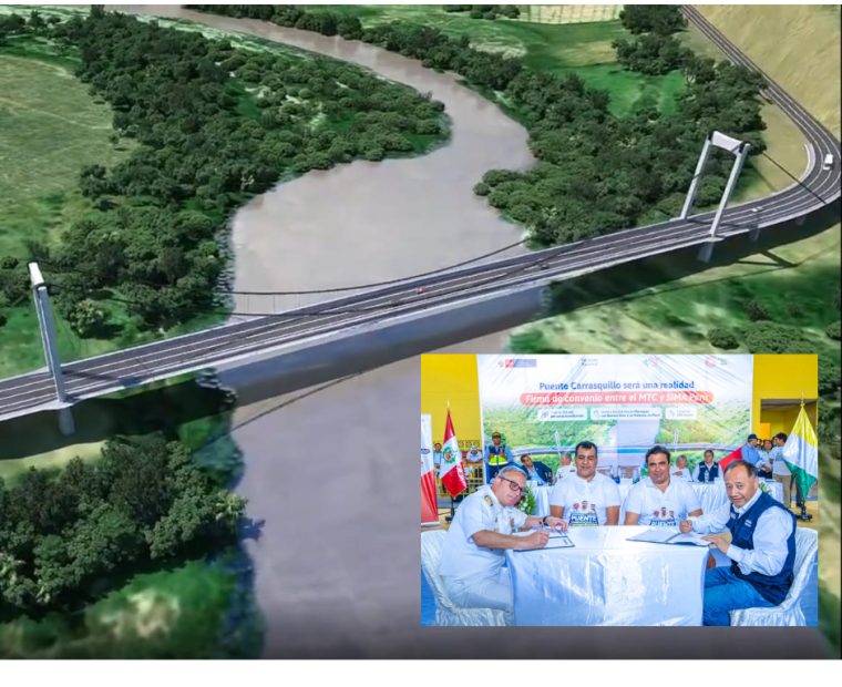 Piura: Luis Neyra firma convenio con la Marina para construir puente Carrasquillo