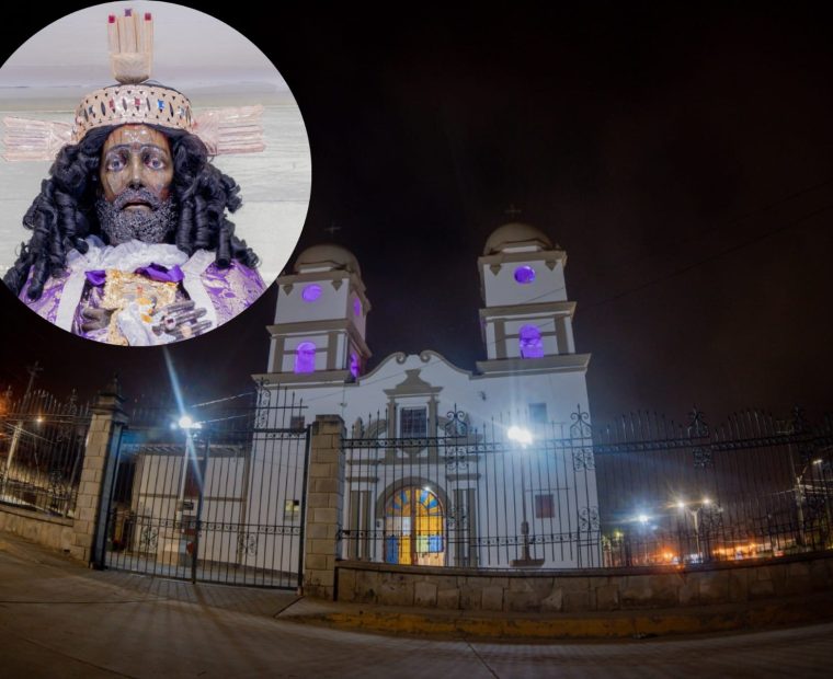 Piura: Iluminan de morado santuario del Señor Cautivo de Ayabaca