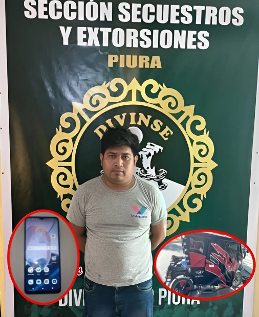 Detienen a presunto extorsionador en operativo de la PNP en Catacaos