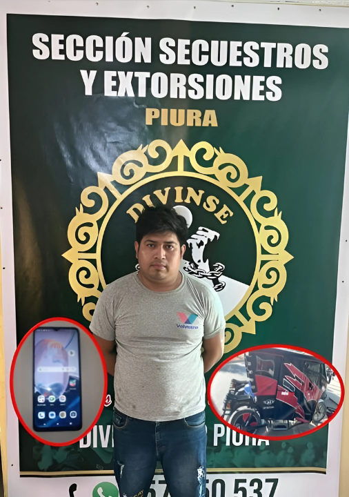 Detienen a presunto extorsionador en operativo de la PNP en Catacaos Operativo