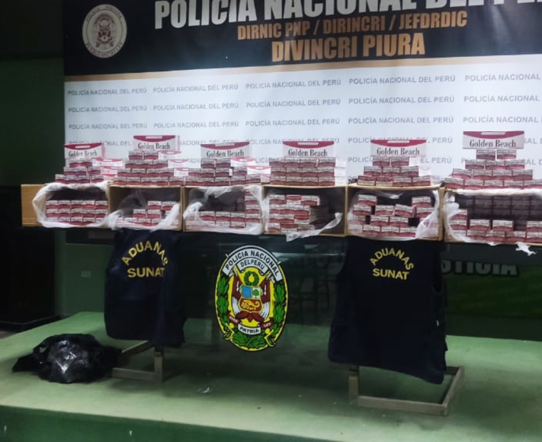 Intervienen vehículo con más de 60 mil cigarros de contrabando en Piura