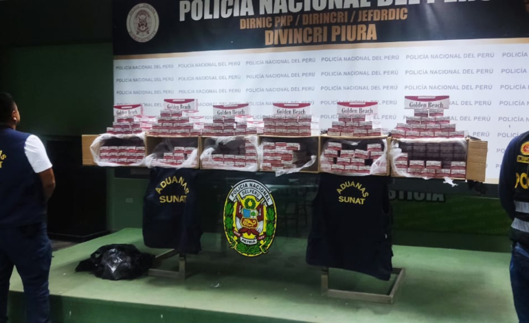 Intervienen vehículo con más de 60 mil cigarros de contrabando en Piura