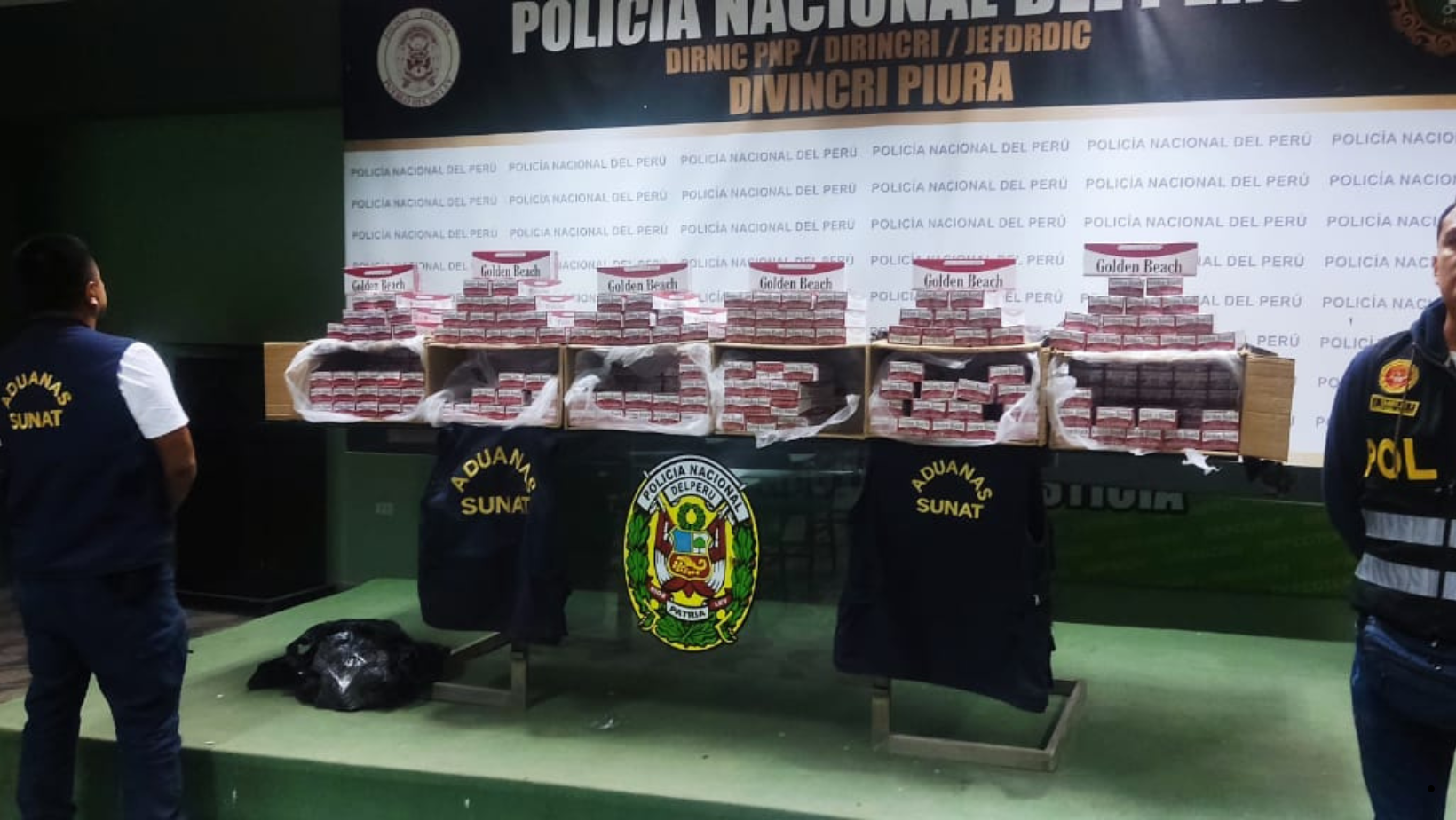 Intervienen vehículo con más de 60 mil cigarros de contrabando en Piura