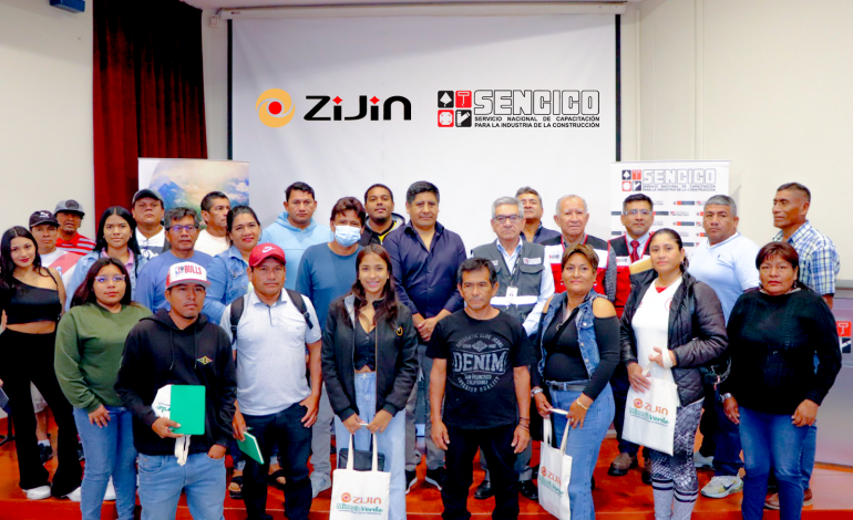 Sencico y Zijin – Río Blanco capacitan en seguridad laboral a trabajadores de construcción en Piura