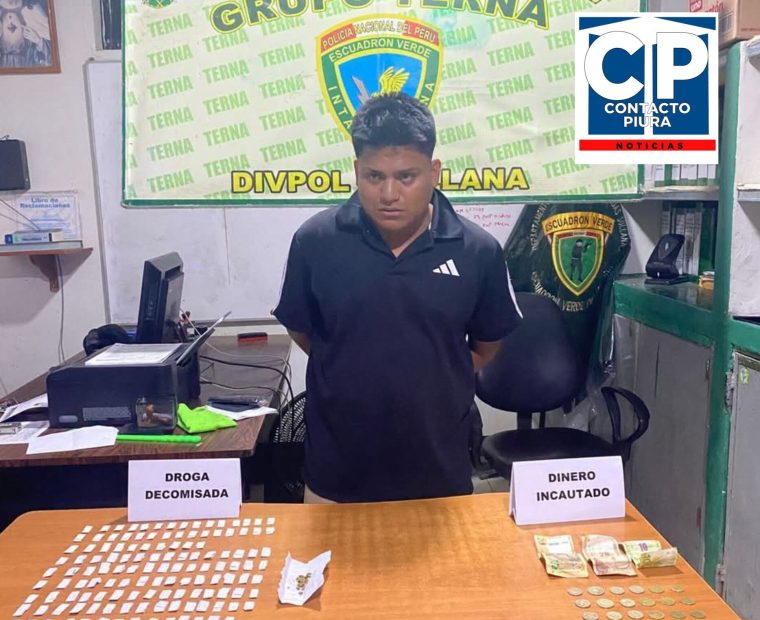 Piura: Sujeto detenido por microcomercialización de drogas en Sullana