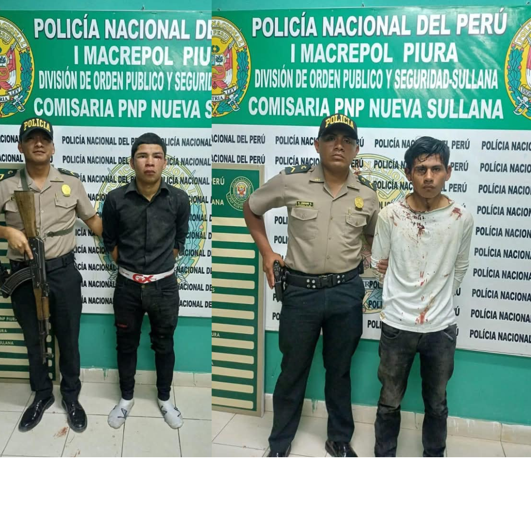 Piura: Policía detiene a dos sospechosos en motocicleta tras balacera en Sullana