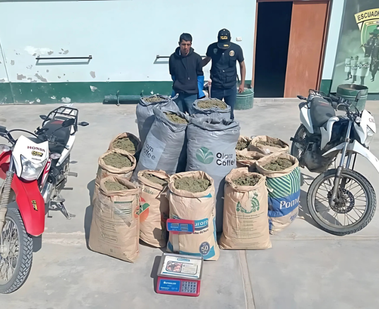 Piura: Cae sujeto con 120 kilos de marihuana destinados a Lambayeque