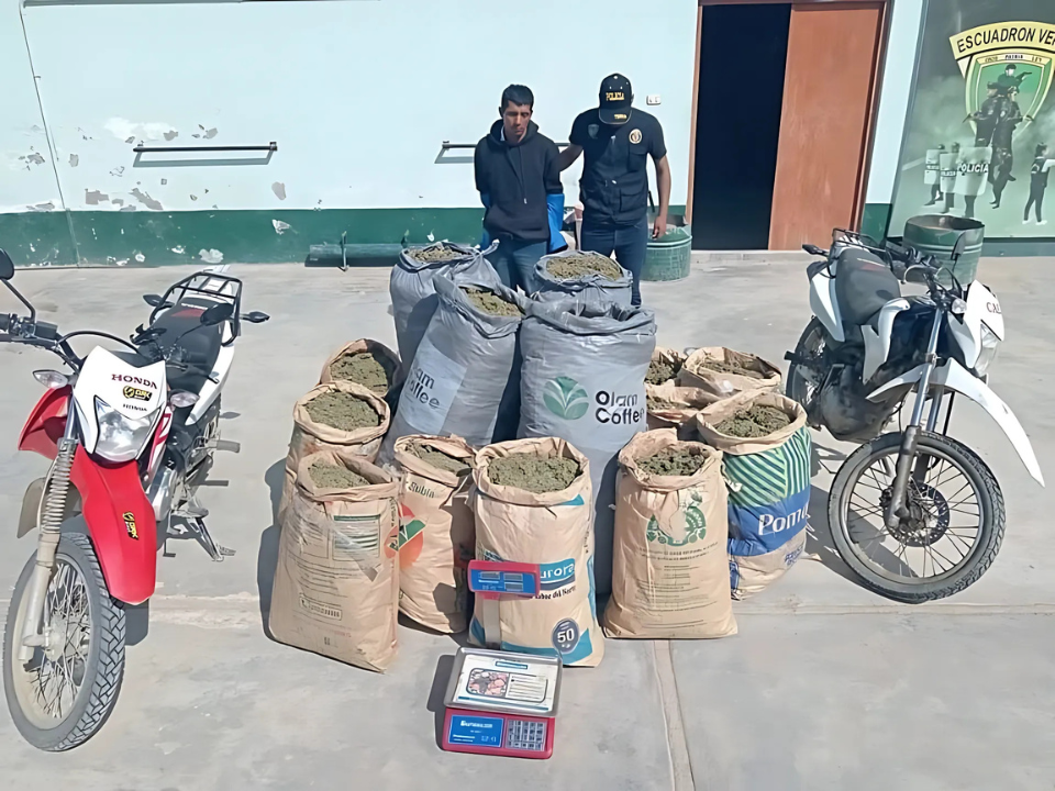 Piura: Cae sujeto con 120 kilos de marihuana destinados a Lambayeque