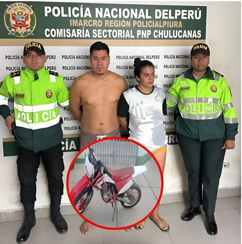 Piura: Recuperan motocicleta robada y detienen a pareja en Chulucanas