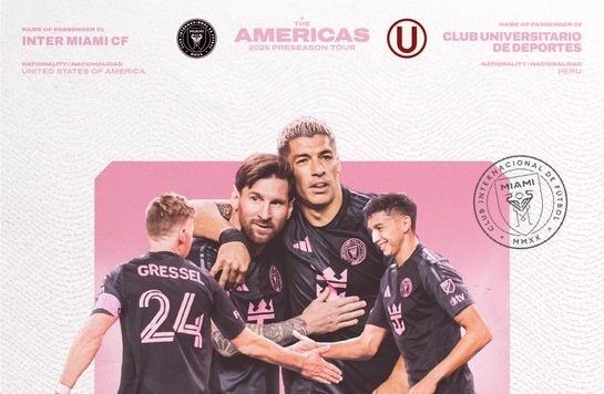 Inter Miami con Messi llega hoy a Lima para jugar mañana con Universitario de Deportes