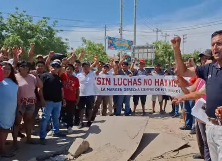 Pobladores de Bajo Piura protestan por puente en mal estado