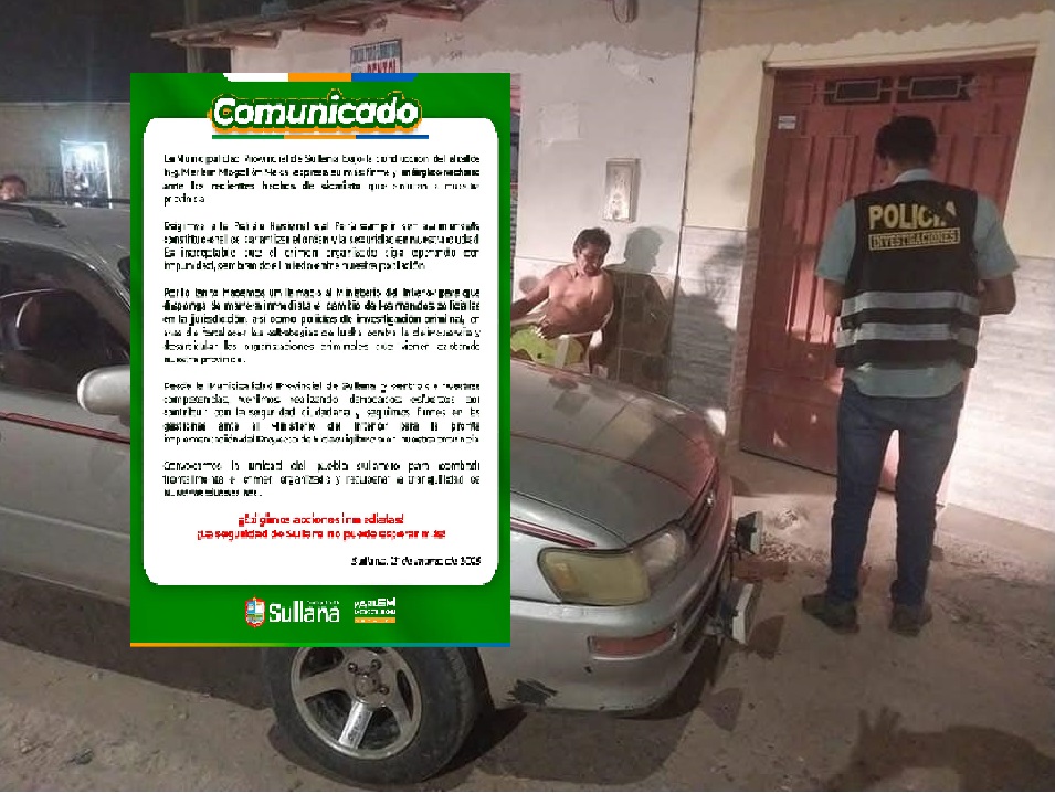 La Municipalidad de Sullana exige el cambio de mandos policiales por creciente ola delictiva
