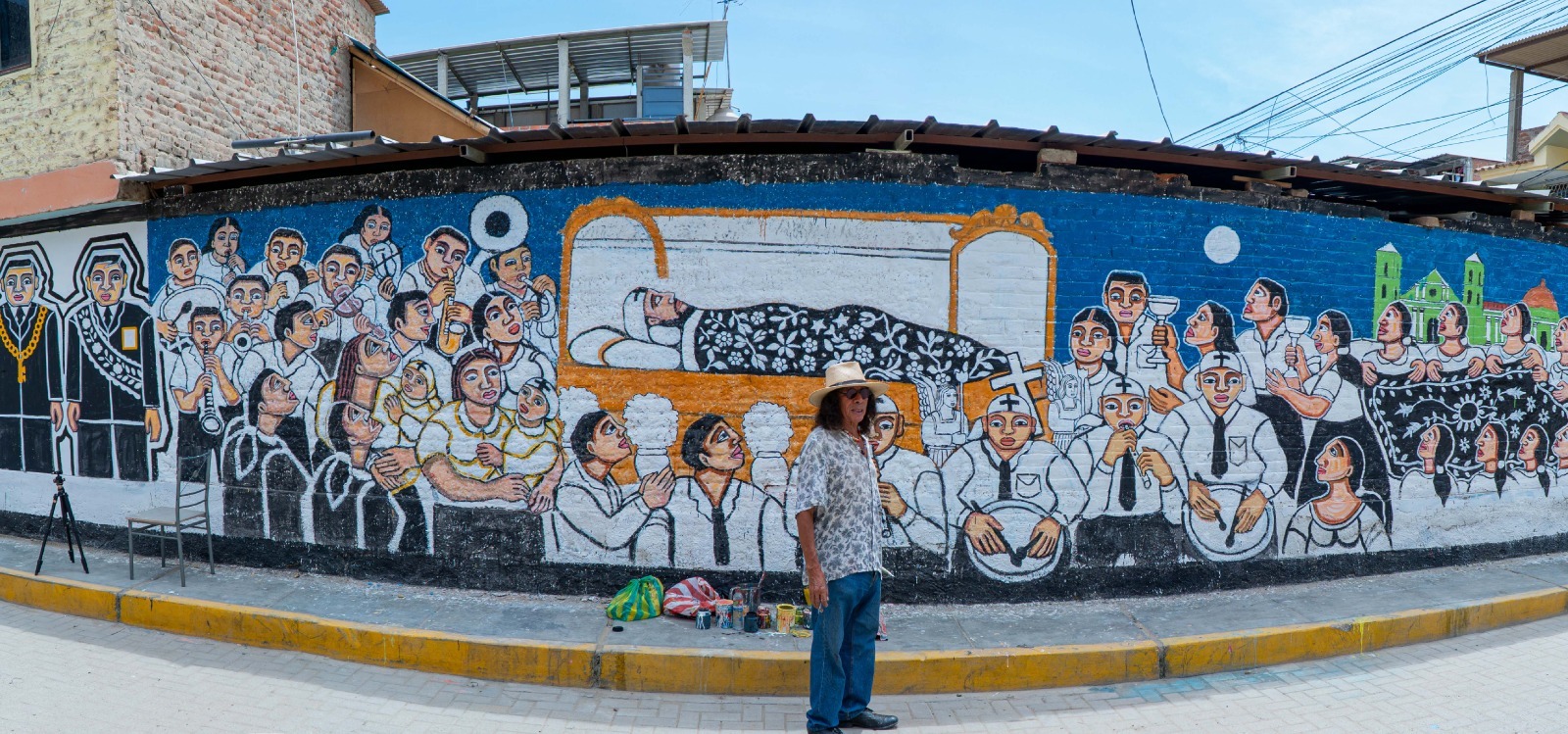 Artista Lellis Rebolledo entrega mural “Tributo a la Semana Santa de Catacaos”