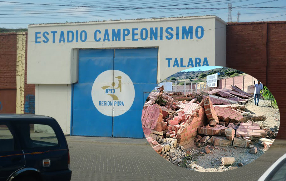 Levantarán las paredes colapsadas del estadio Campeonísimo de Talara