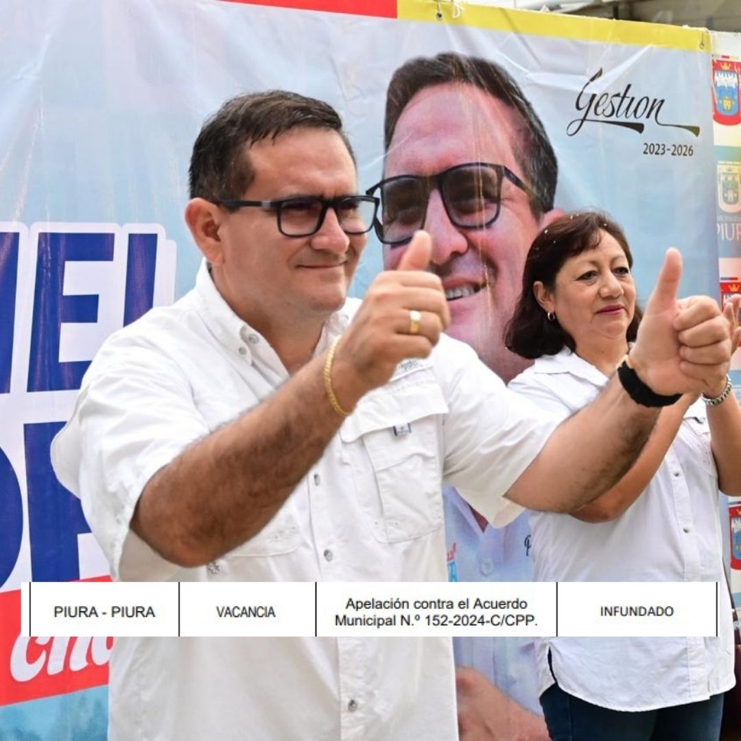 JNE rechaza vacancia contra alcalde de Piura Gabriel Madrid