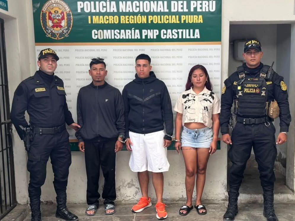PNP detiene a tres presuntos extorsionadores en Castilla