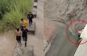 Policía rescata con vida a joven arrastrado por el río Piura en Los Ejidos