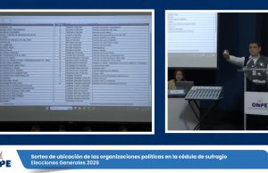 La ONPE sorteó la ubicación de los partidos políticos en la cédula electoral