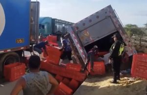 Camión se despista en la vía Piura–Chiclayo y deja conductor herido
