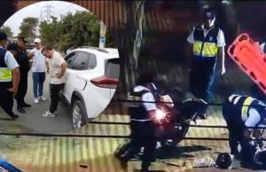 Extranjero embiste a agente de Serenazgo y fuga termina en captura