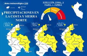 Lluvias de moderada intensidad se presentarán en varias zonas de la región Piura