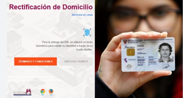 Rectificación de domicilio